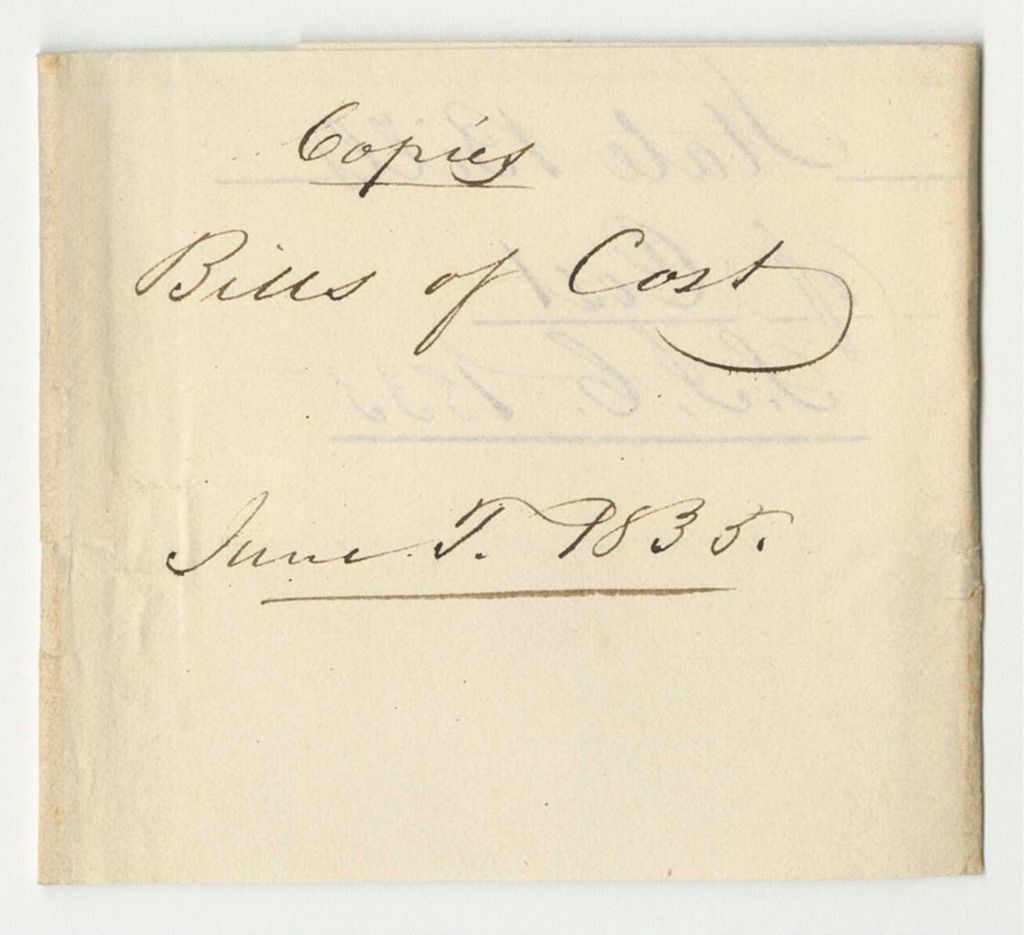 Miniature of Bills of Cost the Supreme Judicial Court in Washington County, June Term 1835