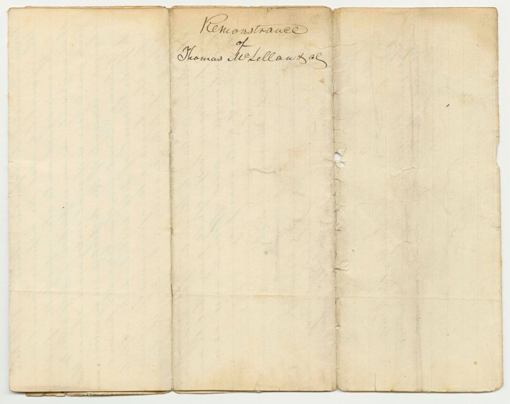 Miniature of Remonstrance of Thomas McLelland and Others Against the Effort to Remove David Winslow from the Office of Inspector of Beef and Pork
