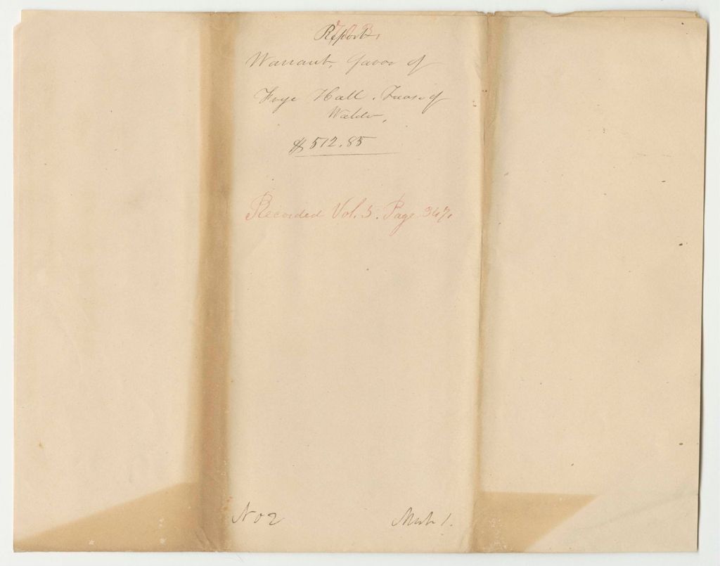 Miniature of Report 703: Warrant in Favor of Frye Hall, Waldo County Treasurer