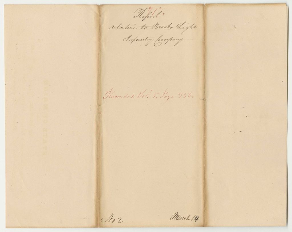 Miniature of Report 717: Report Relative to the Brooks Light Infantry
