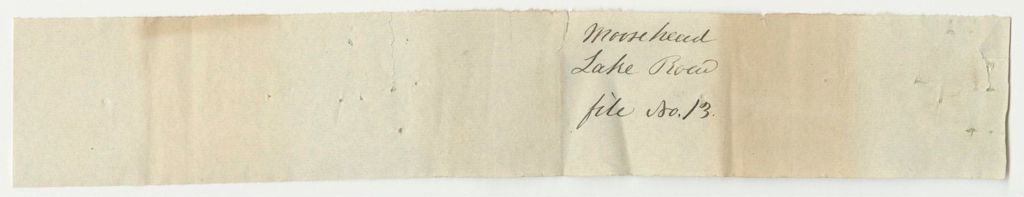 Miniature of Moosehead Lake Road File No. 13 from the Account of the Land Agent