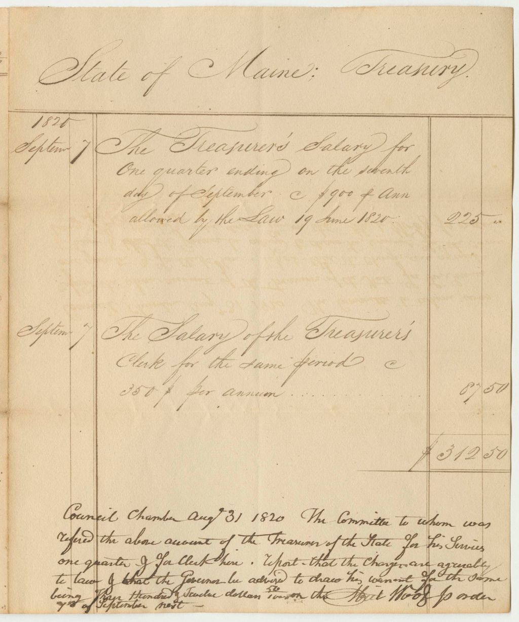 Miniature of Report 9: Account of Joseph C. Boyd, State Treasurer