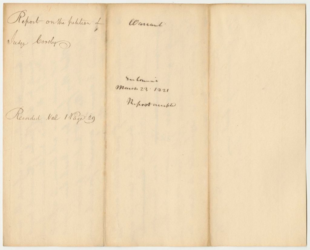 Miniature of Report 31: Report on the Petition of Judge Crosby
