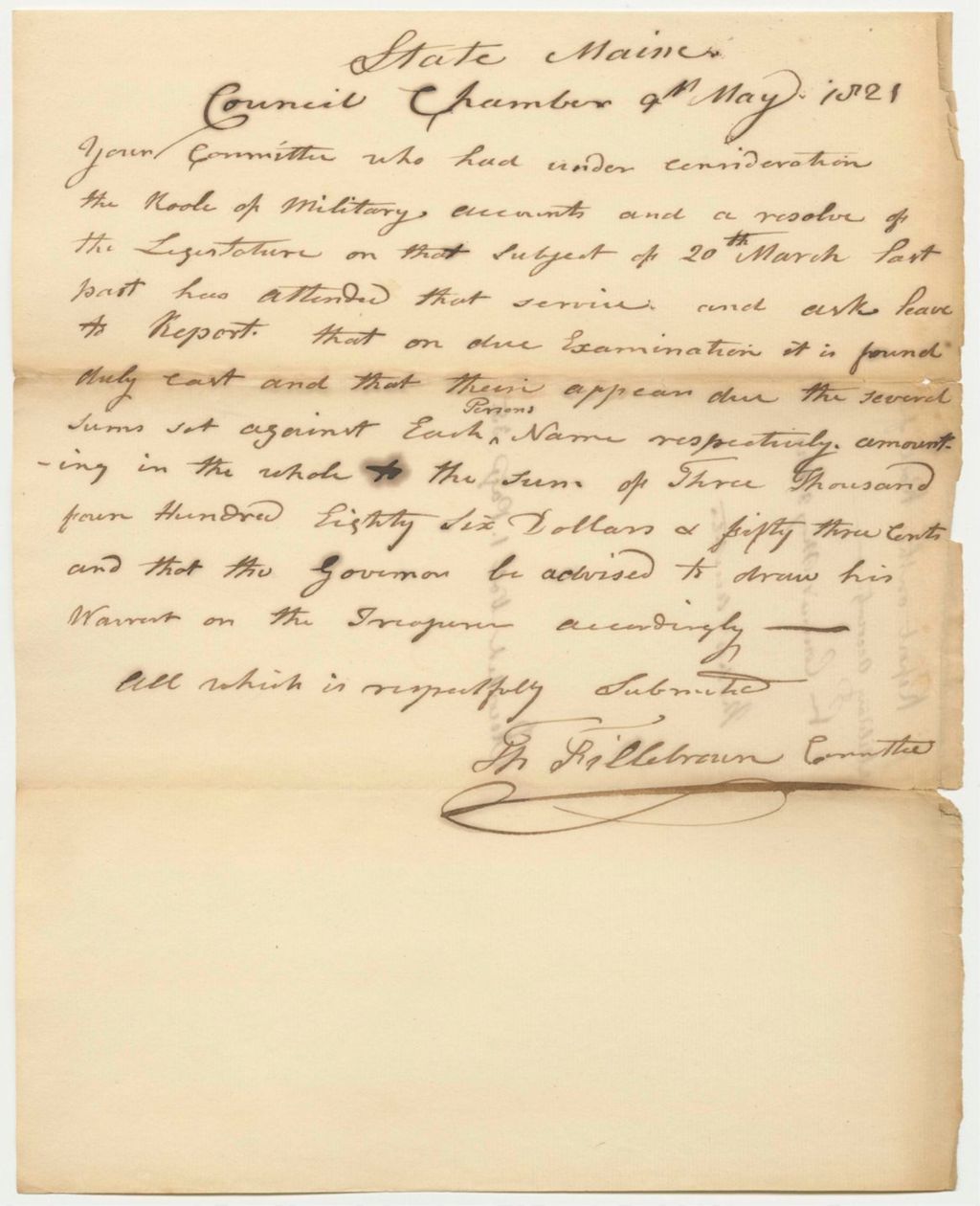 Miniature of Report 38: Report on the Roll of Military Accounts