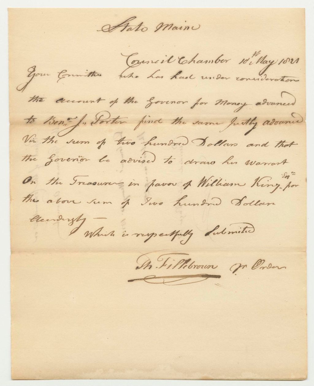 Miniature of Report 42: Report of the Committee on the Governor's Account