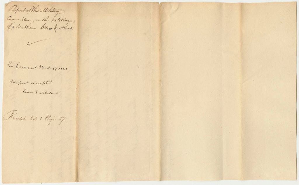 Miniature of Report 78: Report of the Military Committee on the Petitions of Nathan Ide and others