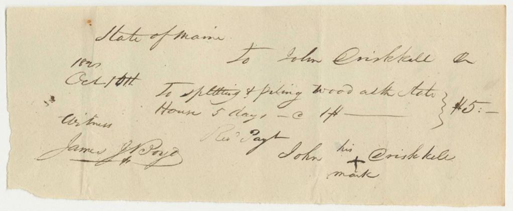 Miniature of John Driskill Receipt