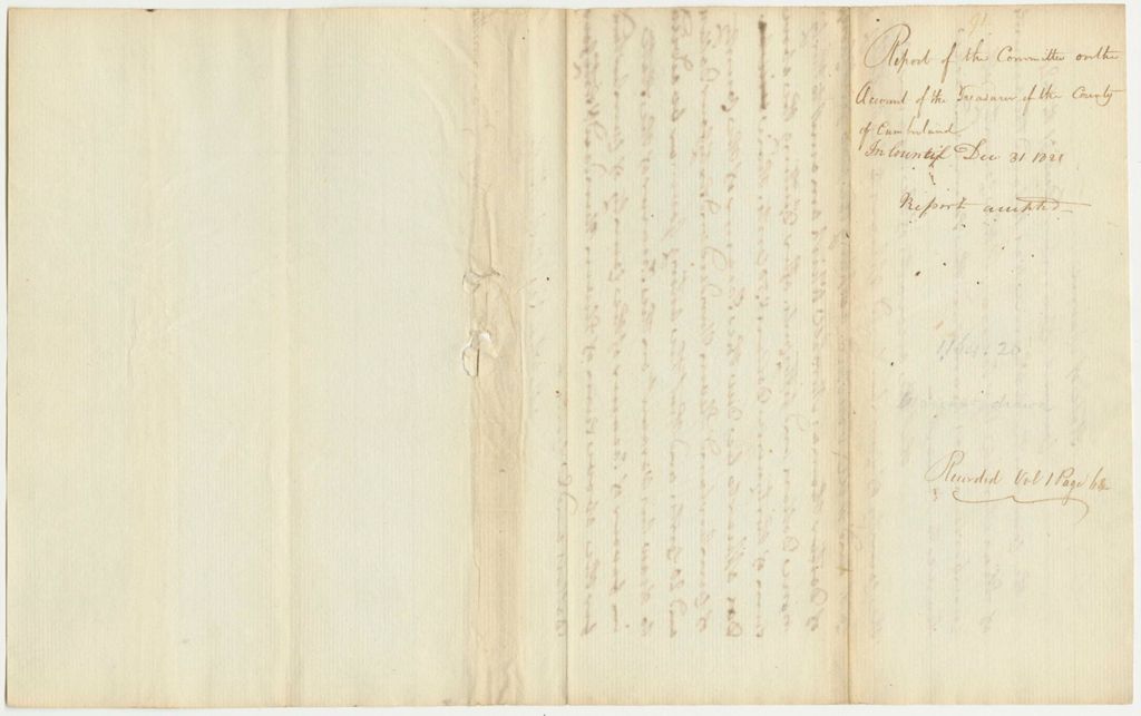 Miniature of Report 91: Report of the Committee on the Account of the Treasurer of the County of Cumberland