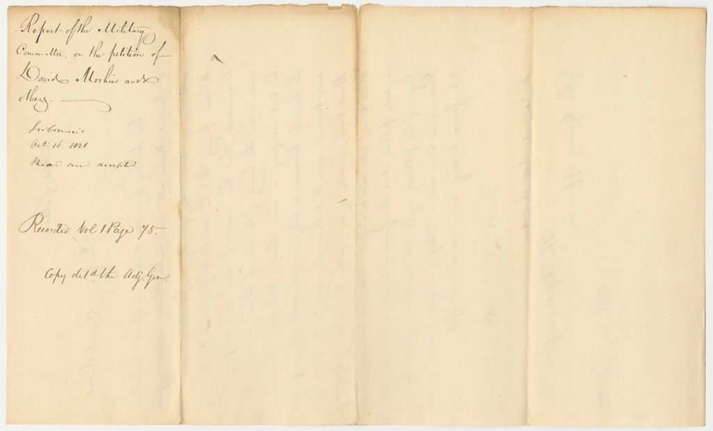 Miniature of Report 105: Report of the Military Committee on the Petition of David Moshier and others