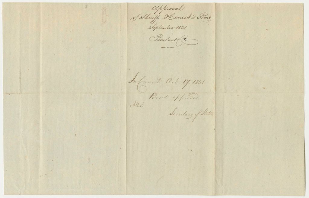 Miniature of Approval of Sheriff Herrick's Bond