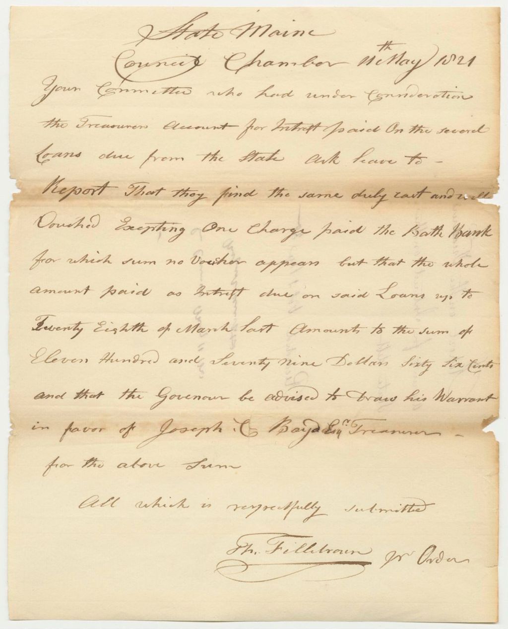Miniature of Report 43: Report on the Treasurer's Account for Interest on the State Debt