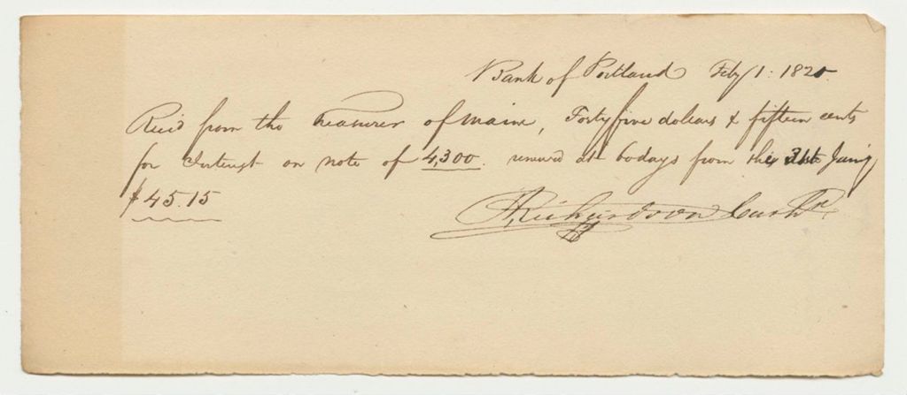 Miniature of Receipt No. 4, Bank of Portland