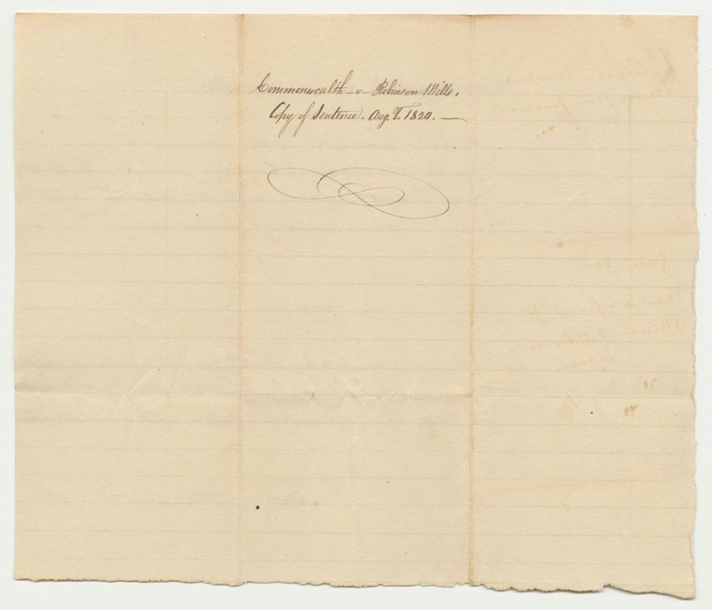 Miniature of Commonwealth v. Robinson Mills Copy of Sentence