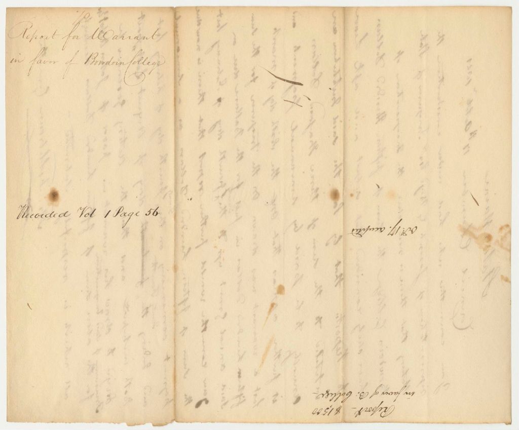 Miniature of Report 70: Report for Warrant in Favor of Bowdoin College