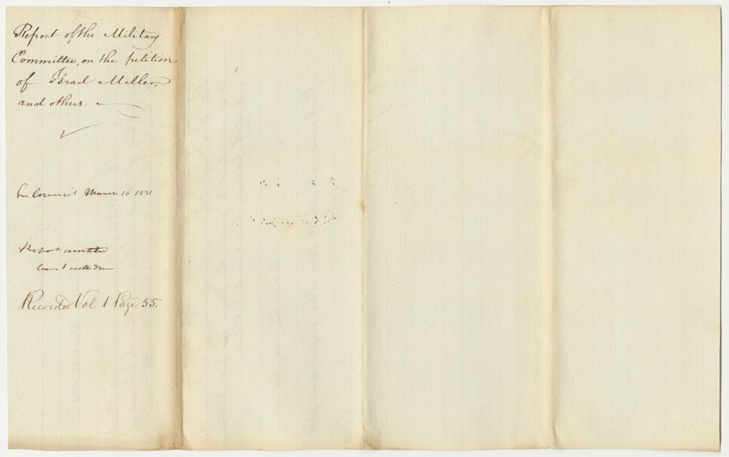 Miniature of Report 73: Report of the Military Committee on the Petition of Israel Meller and others