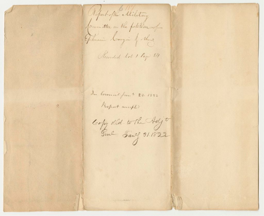 Miniature of Report 117: Report of the Military Committee on the Petition of Ephraim Cragin and others