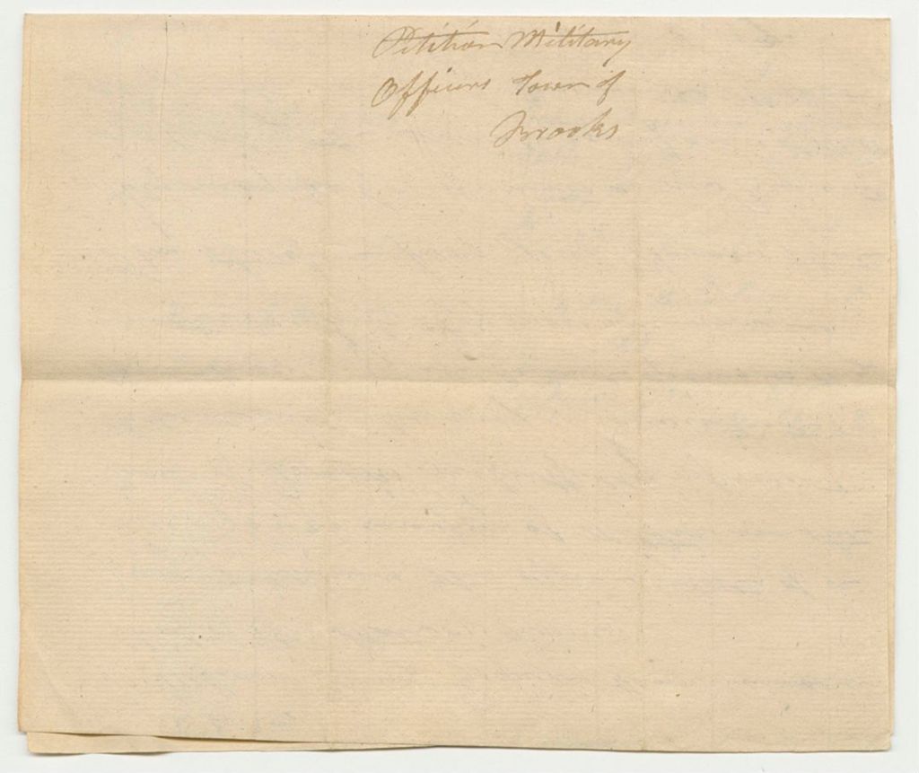 Miniature of Petition of Joseph Truman and others in Town of Brooks