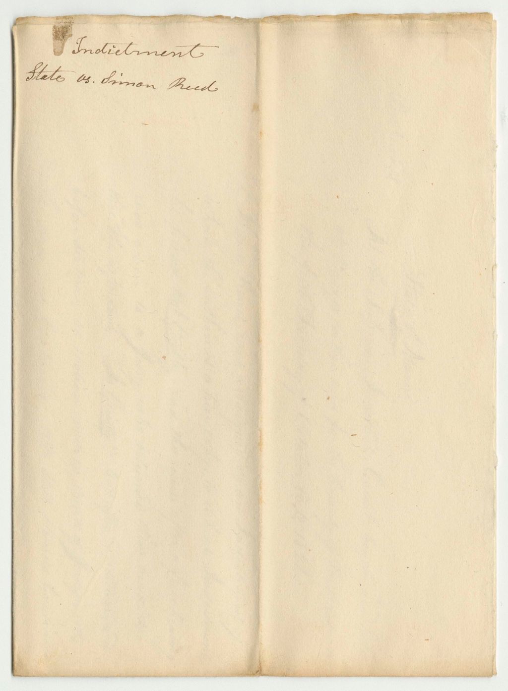 Miniature of Indictment for State of Maine vs. Simon Reed