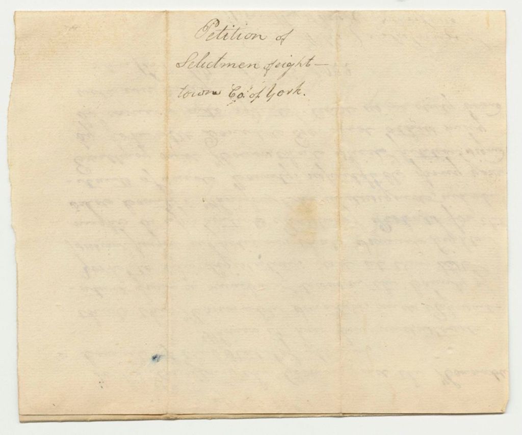 Miniature of Petition of Selectmen of eight towns in York