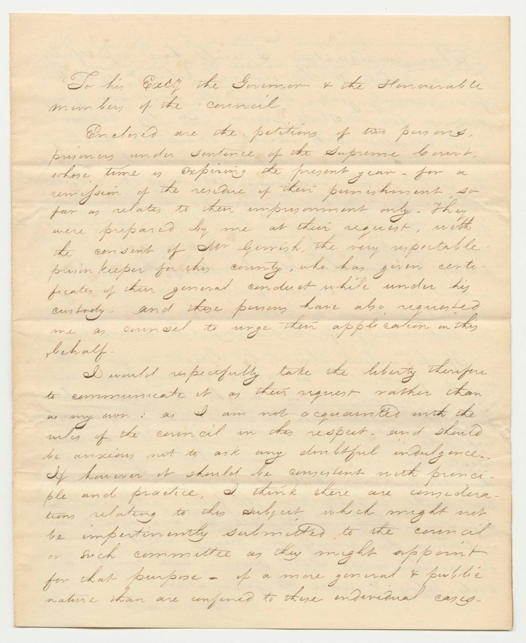 Miniature of Letter from C.S. Darris on the Petitioners of William McCarty and Samuel Matthews