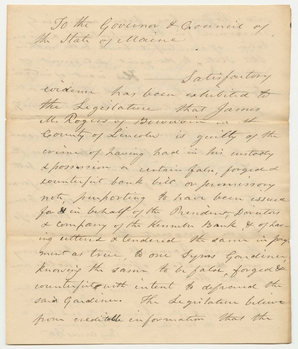 Miniature of Address for Removal of James M. Rogers