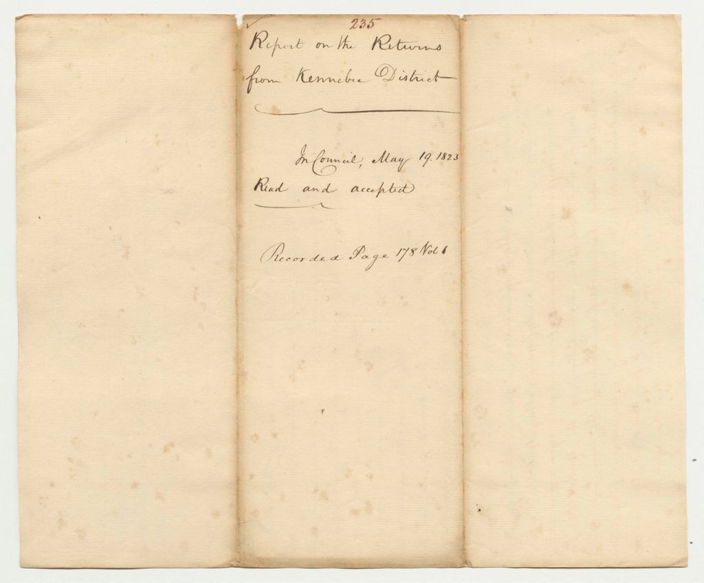 Miniature of Report 235: Report on the Return from Kennebec District