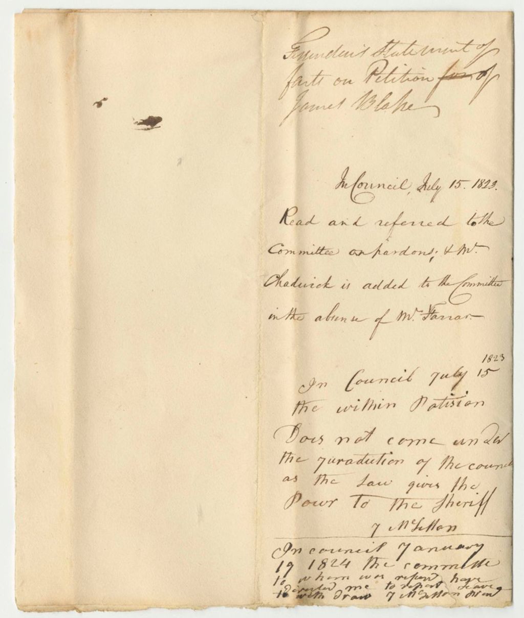 Miniature of Samuel Fessenden Statement of Facts on Petition of James Blake