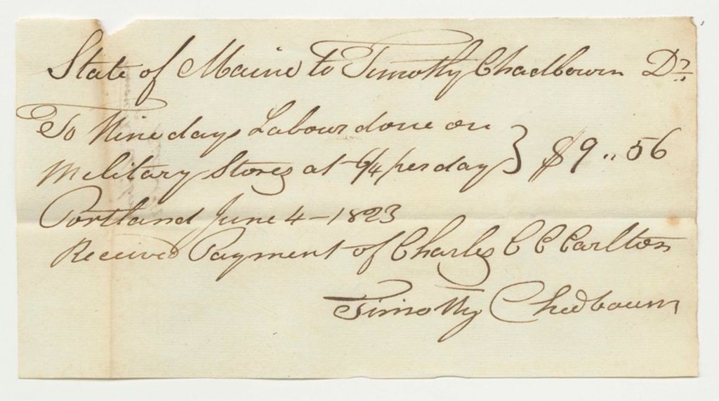 Miniature of Receipt No. 17 for Timothy Chedbaum