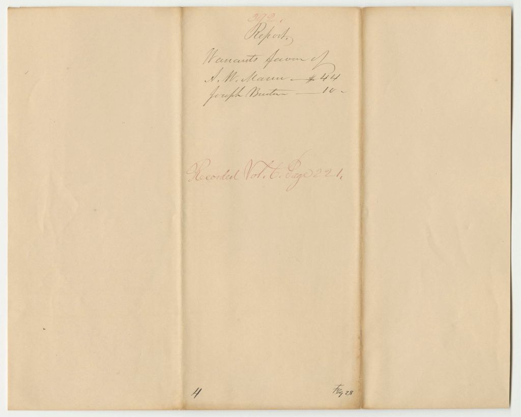 Miniature of Report 392: Warrants in Favor of Ariel W. Mann and Joseph Burton for Services in the Secretary of State's Office