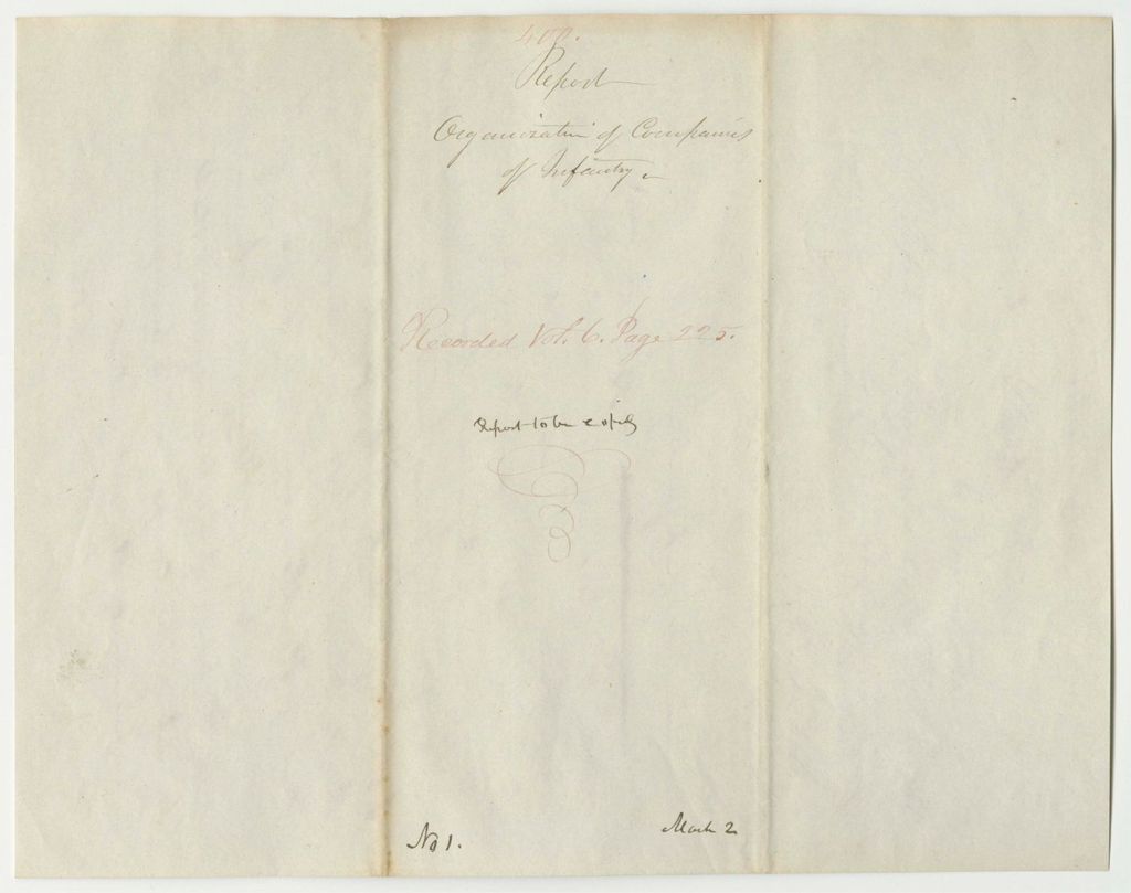 Miniature of Report 400: Report on the Organization of Companies of Infantry