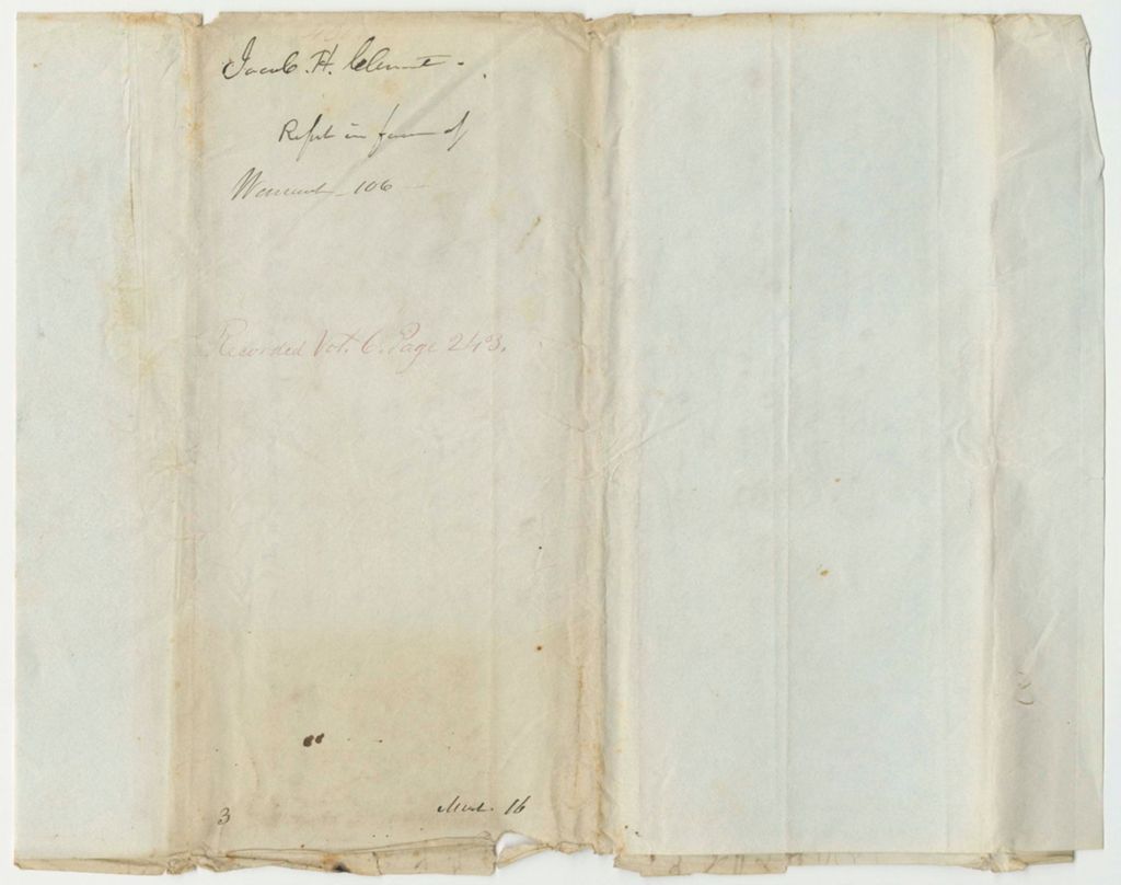 Miniature of Report 430: Warrant in Favor of Jacob H. Clements for Arresting Theodore Paul, a Fugitive from Justice