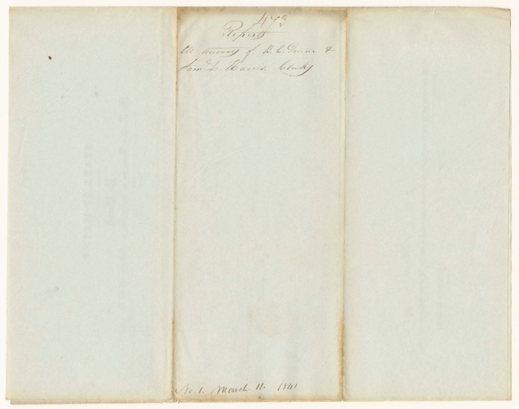 Miniature of Report 473: Report on the Account of Bowen C. Greene and Samuel L. Harris, Clerks in the Secretary of State's Office