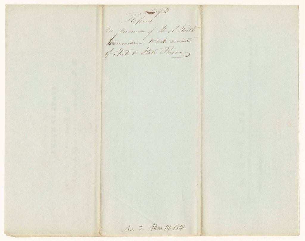 Miniature of Report 493: Report on the Account of William R. Keith, Commissioner to Take Account of Stock, etc. in the State Prison