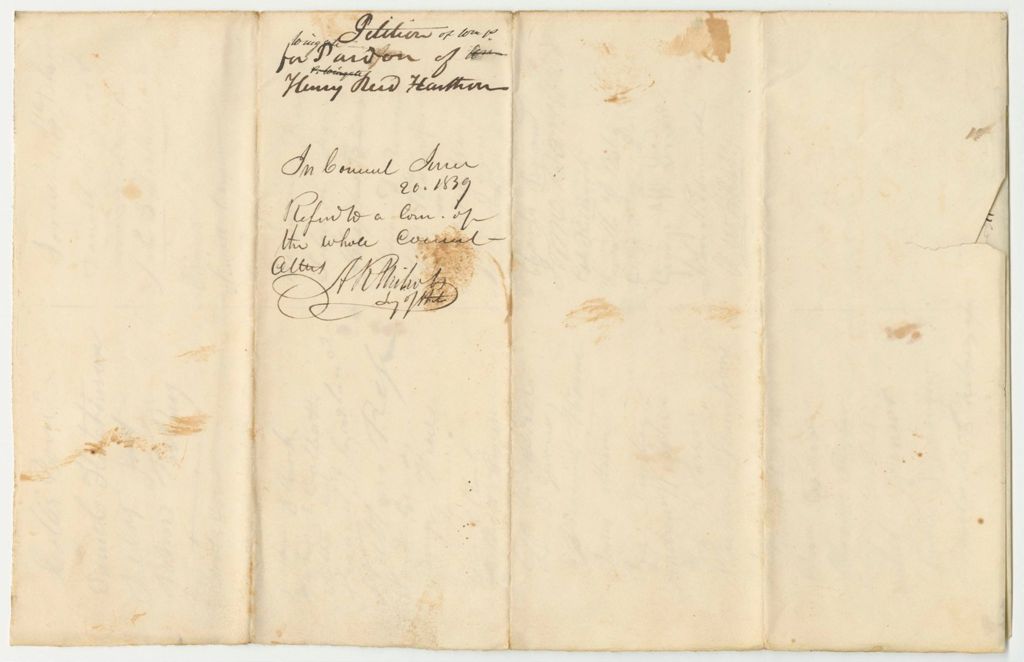 Miniature of Petition of William P. Wingate and Others for a Pardon to Henry R. Harthorne of Bangor