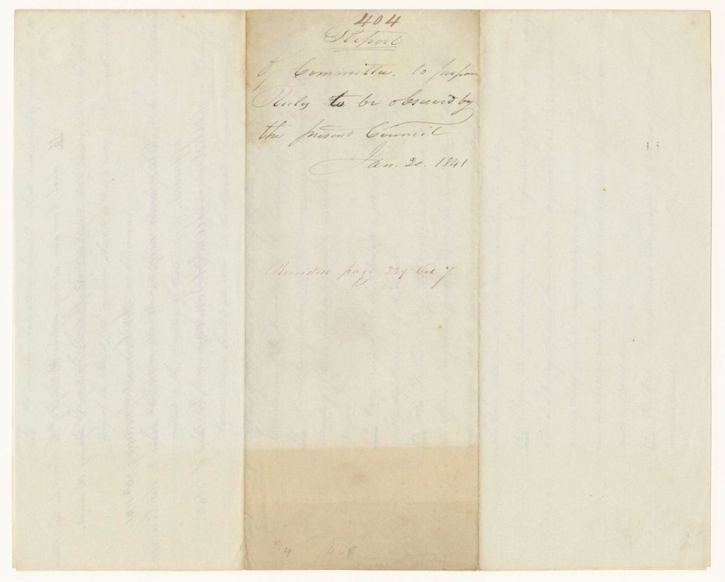 Miniature of Report 404: Report of the Committee to Prepare Rules to be Observed by the Present Council