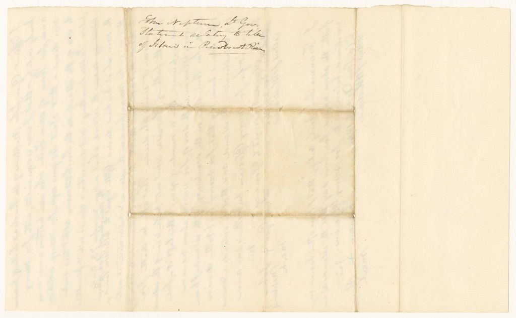 Miniature of Lieutenant Governor John Neptune's statement relating to the title to Island Number 73 in the Penobscot River