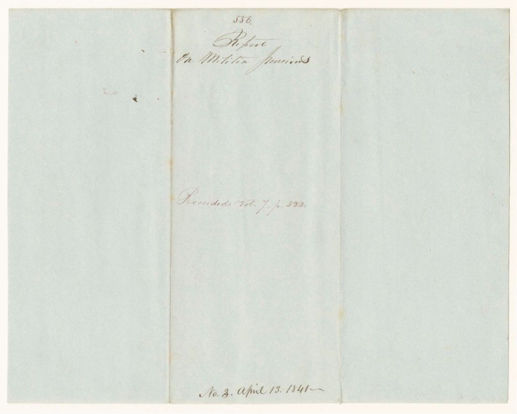 Miniature of Report 556: Report on Militia Pensions