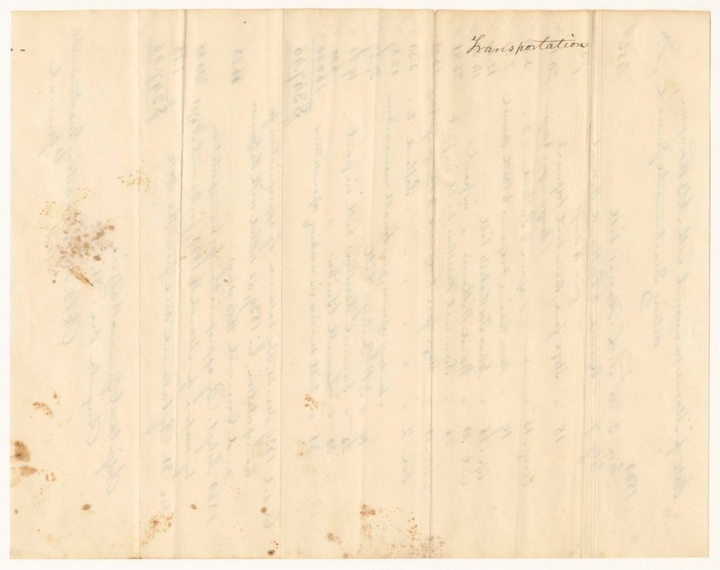Miniature of Account of Abner B. Thomas, Quarter Master General, for transportation and laboratory stores