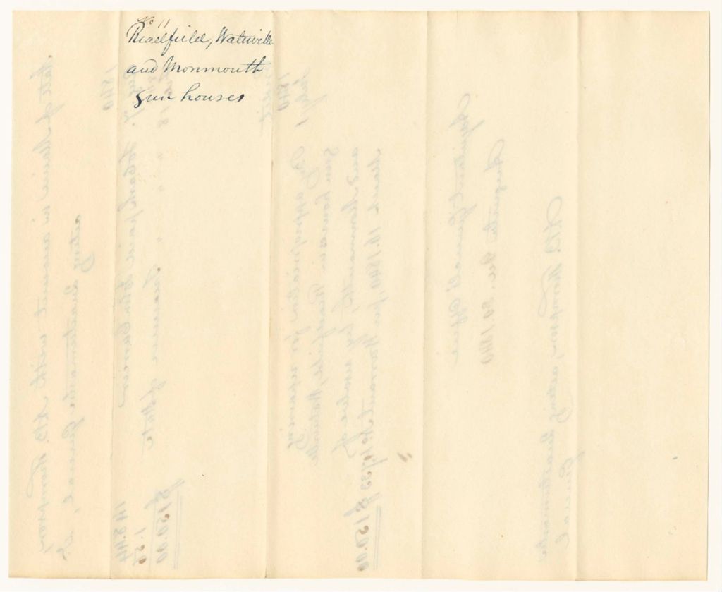 Miniature of Account of Abner B. Thomas, Quarter Master General, for the repair of the gun houses in Readfield, Waterville, and Monmouth