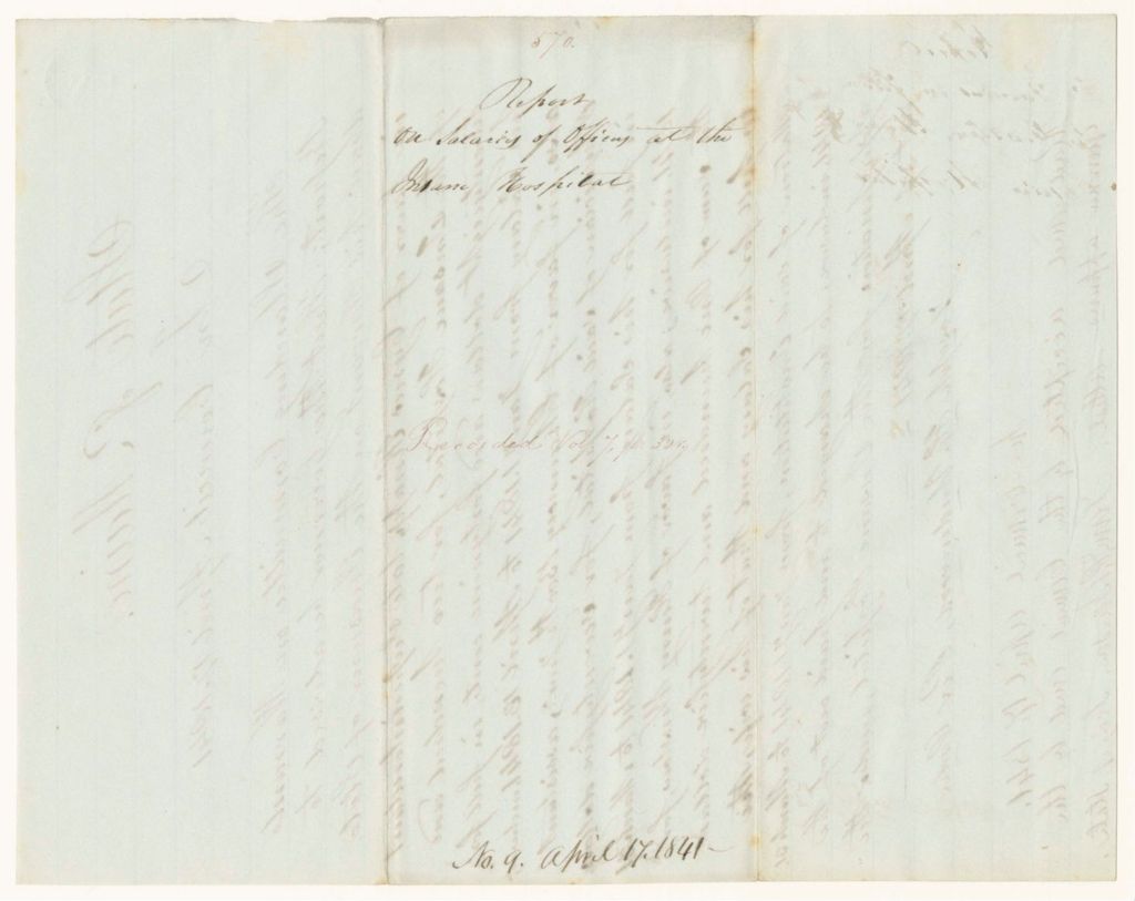 Miniature of Report 570: Report on Salaries of Officers at the Insane Hopsital