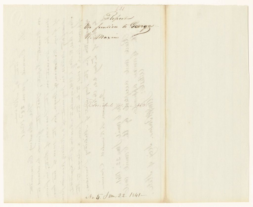 Miniature of Report 631: Report on Pension to George W. Maxim of Bangor