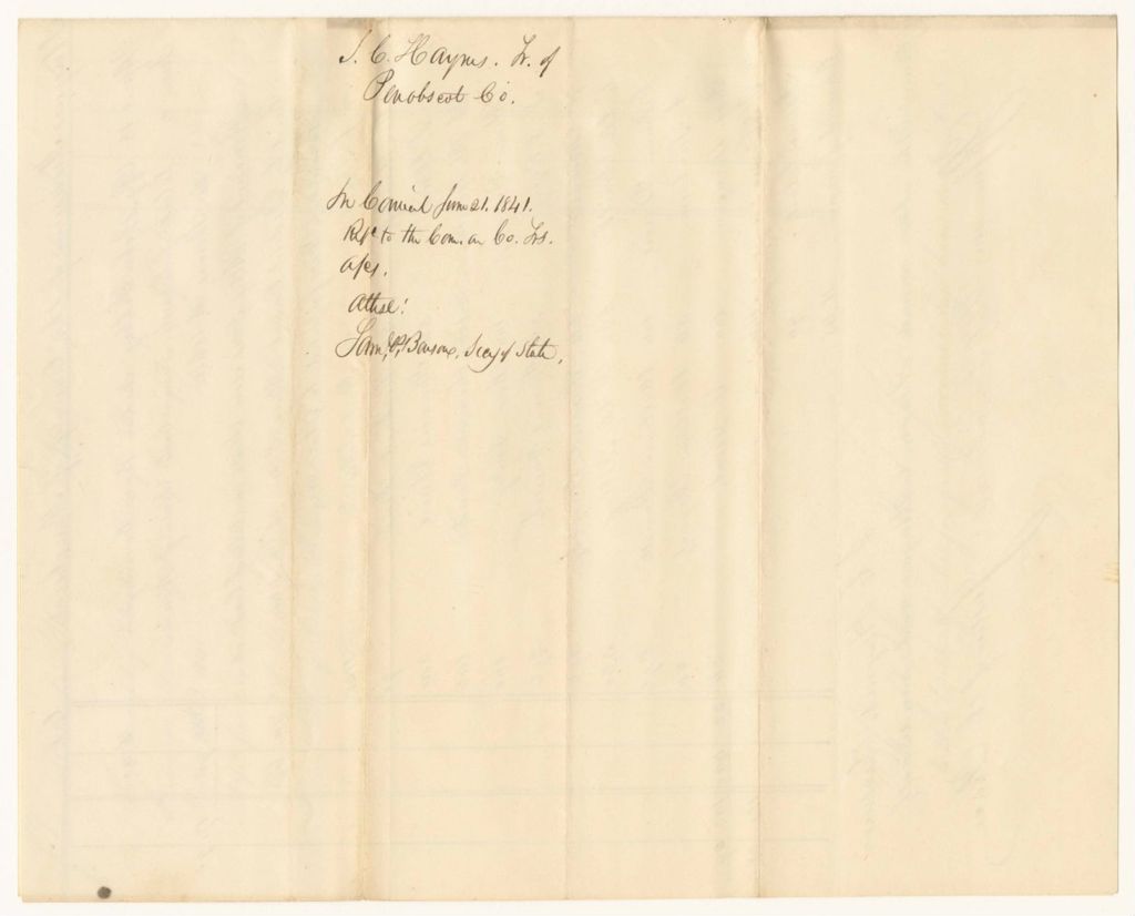 Miniature of Account of Isaac C. Haynes, County Treasurer of Penobscot