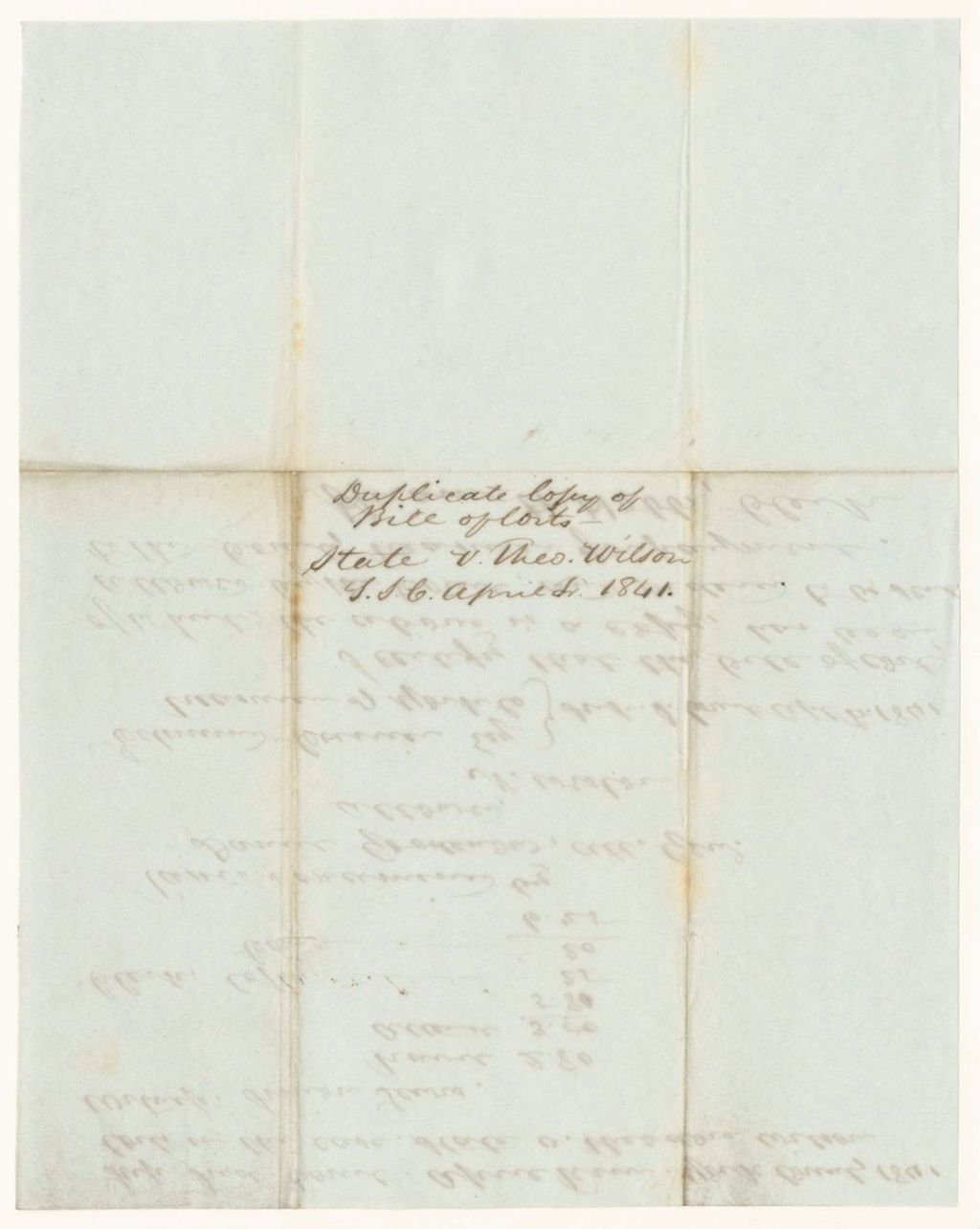 Miniature of Bills of Cost at the Supreme Judicial Court in York County, April Term 1841