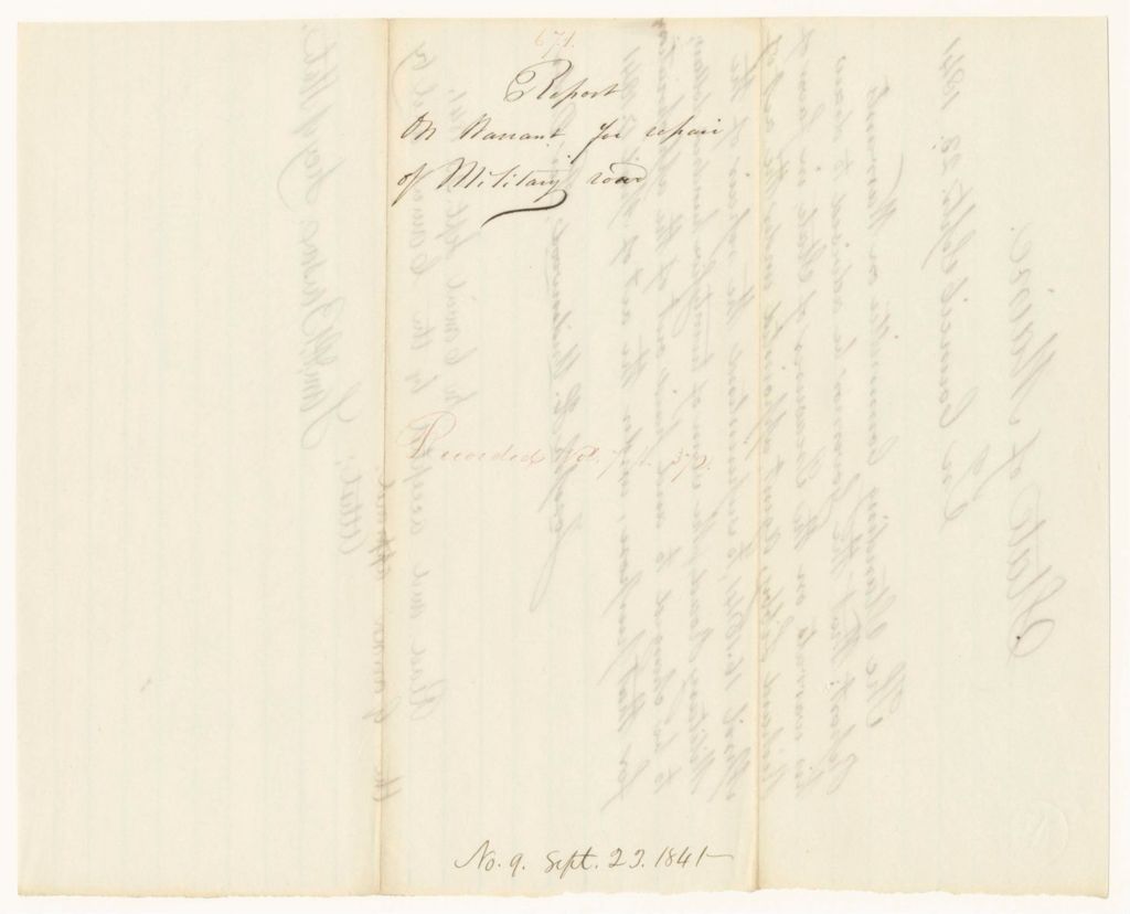 Miniature of Report 671: Report on Warrant for Repair of Military Road