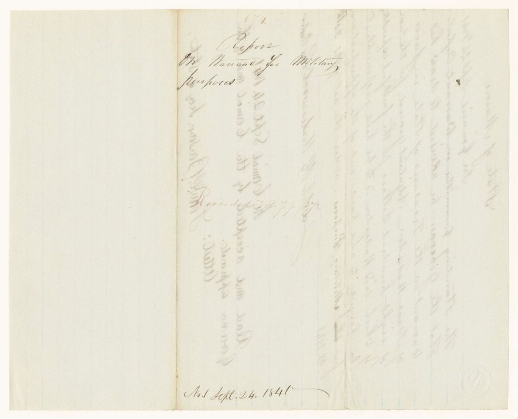 Miniature of Report 674: Report on Warrant for Military Purposes