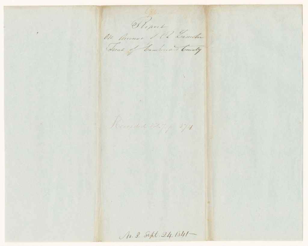 Miniature of Report 676: Report on Account of R. Lincoln, Treasurer of Cumberland County