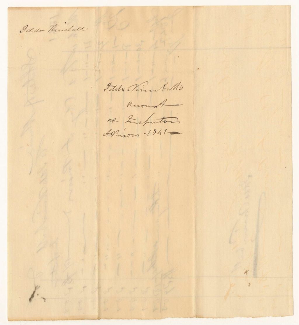 Miniature of Account of Iddo Kimball, Inspector of the State Prison