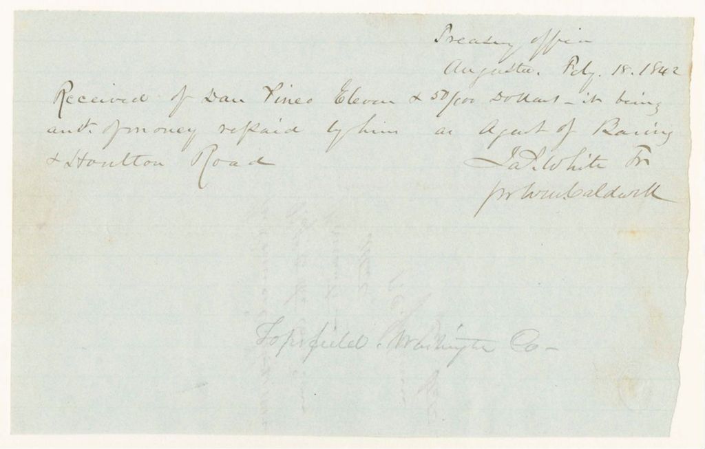 Miniature of Account of Dan Pineo, Agent for Repairing the Houlton Road