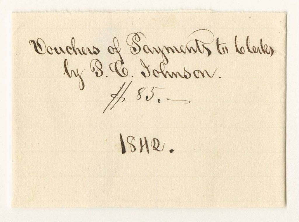 Miniature of Vouchers of Payments to Clerks by P.C. Johnson, 1842