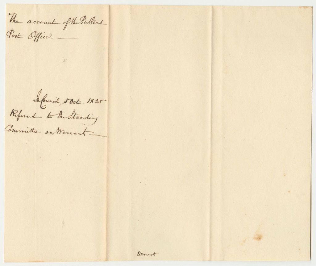 Miniature of Account of the Portland Post-Office